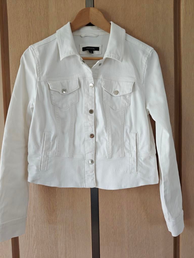 Dames jeans jasje wit  comma maat 36, Enlèvement ou Envoi, Taille 36 (S), Porté, Blanc