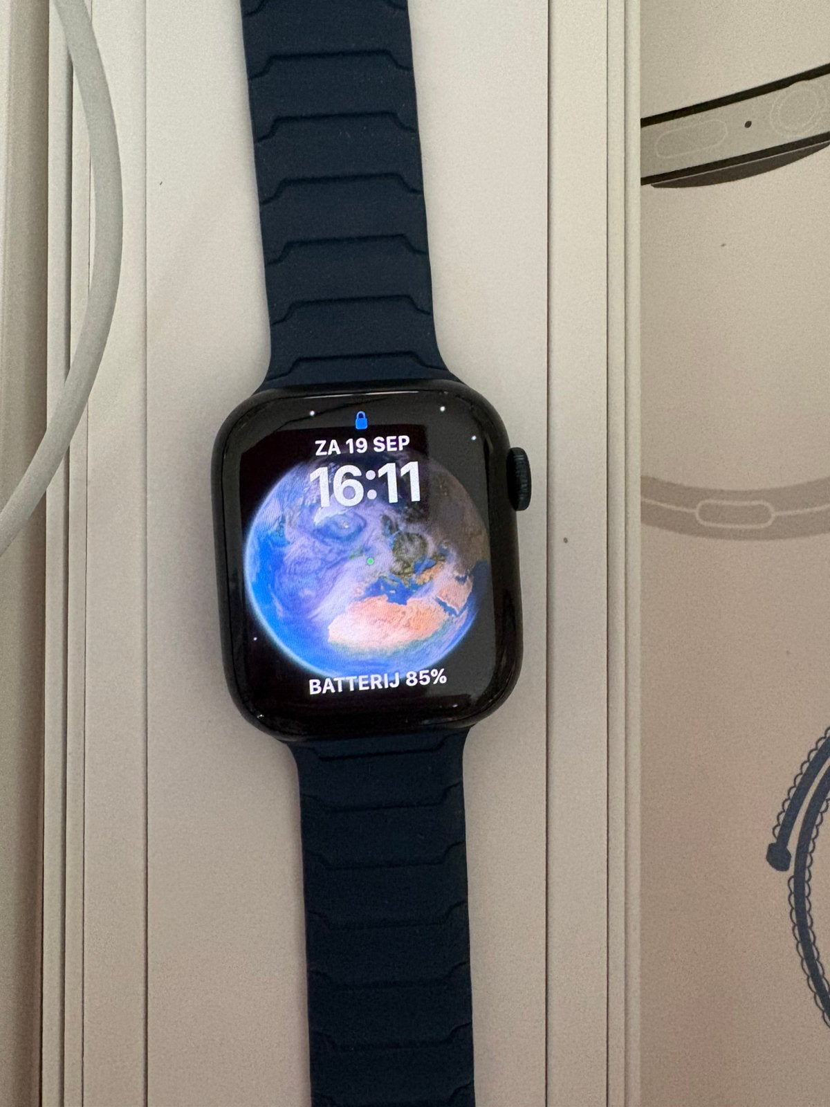 Apple watch series 8 donkerblauw 41 mm, Ophalen, Conditie, Zo goed als nieuw