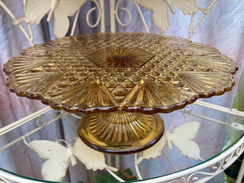Vintage taartschotel, Vintage, Ophalen of Verzenden, Glas, Schaal of Schalen