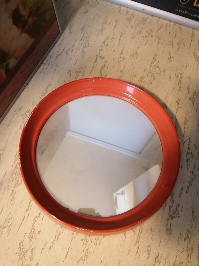 Miroir ancien vintage orange, Enlèvement