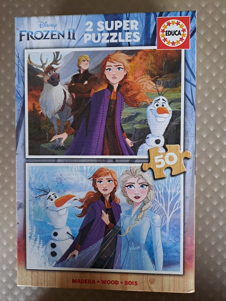 Disney puzzels Frozen (2 stuks), Ophalen of Verzenden, 10 tot 50 stukjes, Zo goed als nieuw