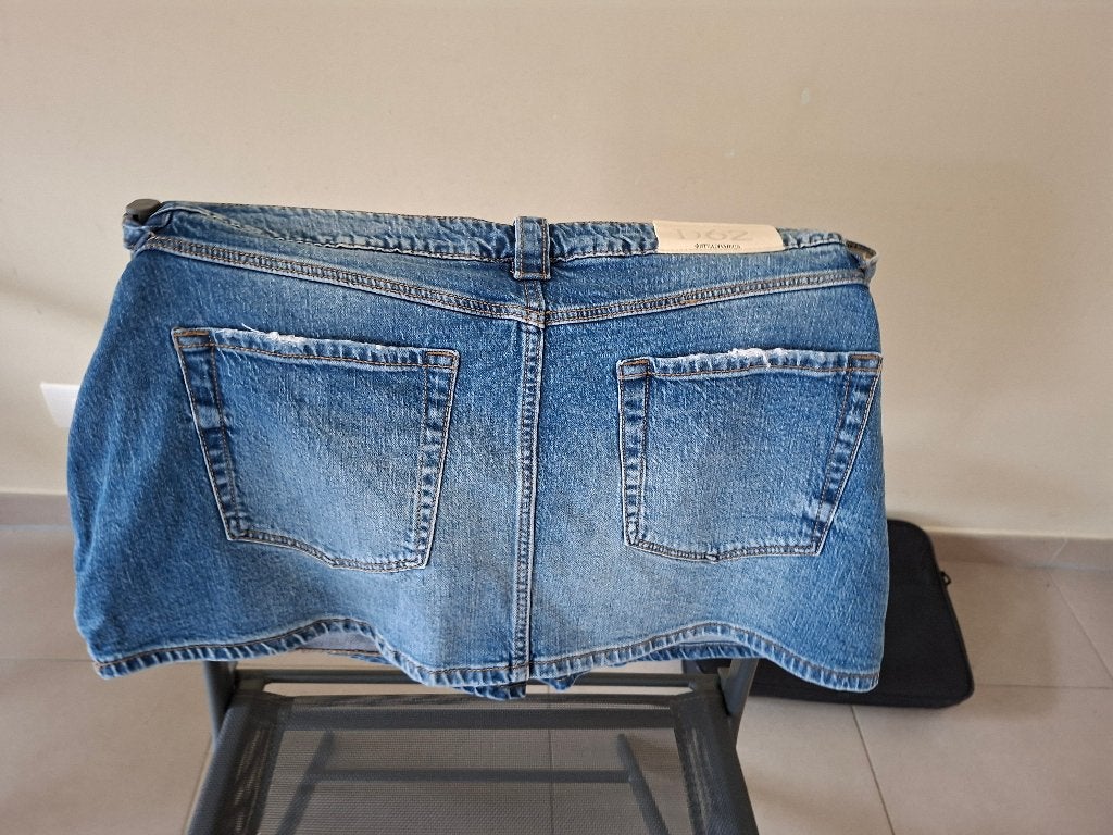 Jeans minni rok (skort), Ophalen, Blauw, Maat 42/44 (L), Nieuw