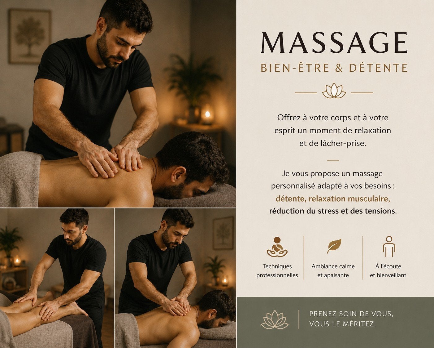 MASSAGE BIEN-ÊTRE & DÉTENT, Enlèvement ou Envoi