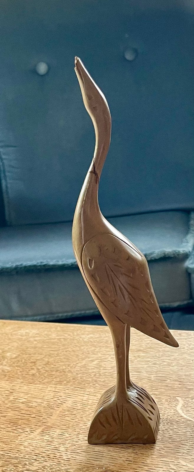 Vintage handgesneden houten kraanvogel Scandinavisch-modern, Ophalen, Modern