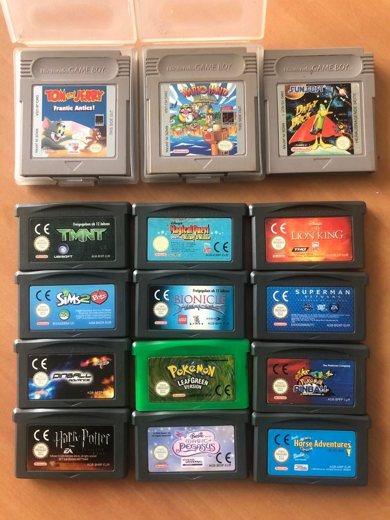 GAMEBOY & GBA spellen lot (Incl Pokémon leafgreen), Games en Spelcomputers, Games | Nintendo Game Boy, Ophalen of Verzenden, Zo goed als nieuw