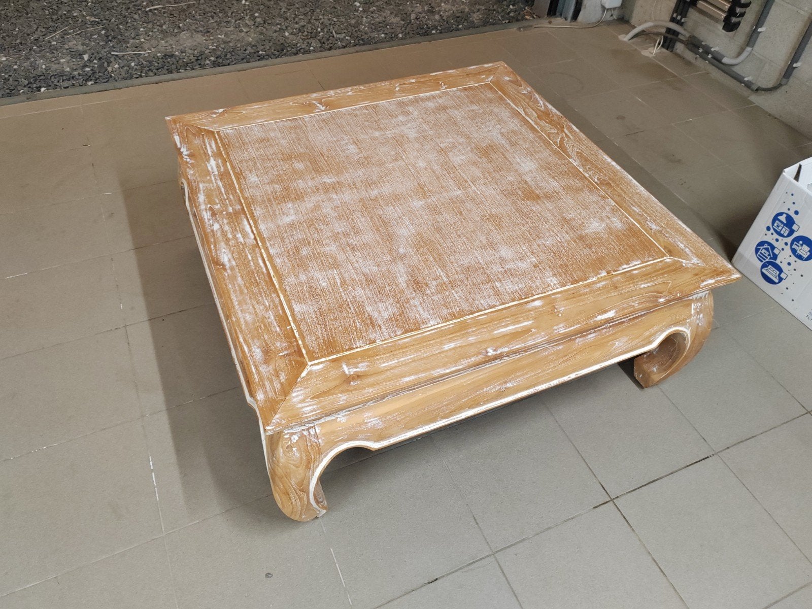 Table basse en bois OPIUM 1x1m, Antiek en Kunst