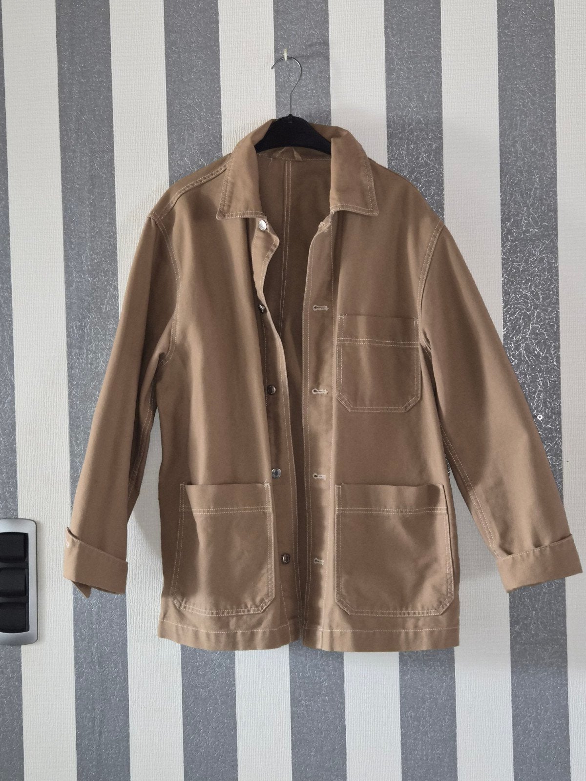 belle veste d'été tendance couleur marron clair, Enlèvement