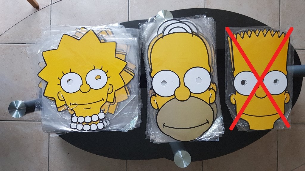 Masques publicitaires en carton – Les Simpson (2007), Verzamelen, Merken en Reclamevoorwerpen, Ophalen, Nieuw, Overige typen