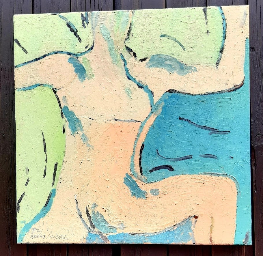 Mooi schilderij van Nadine Van Lierde, olie op doek 50-50cm, Ophalen