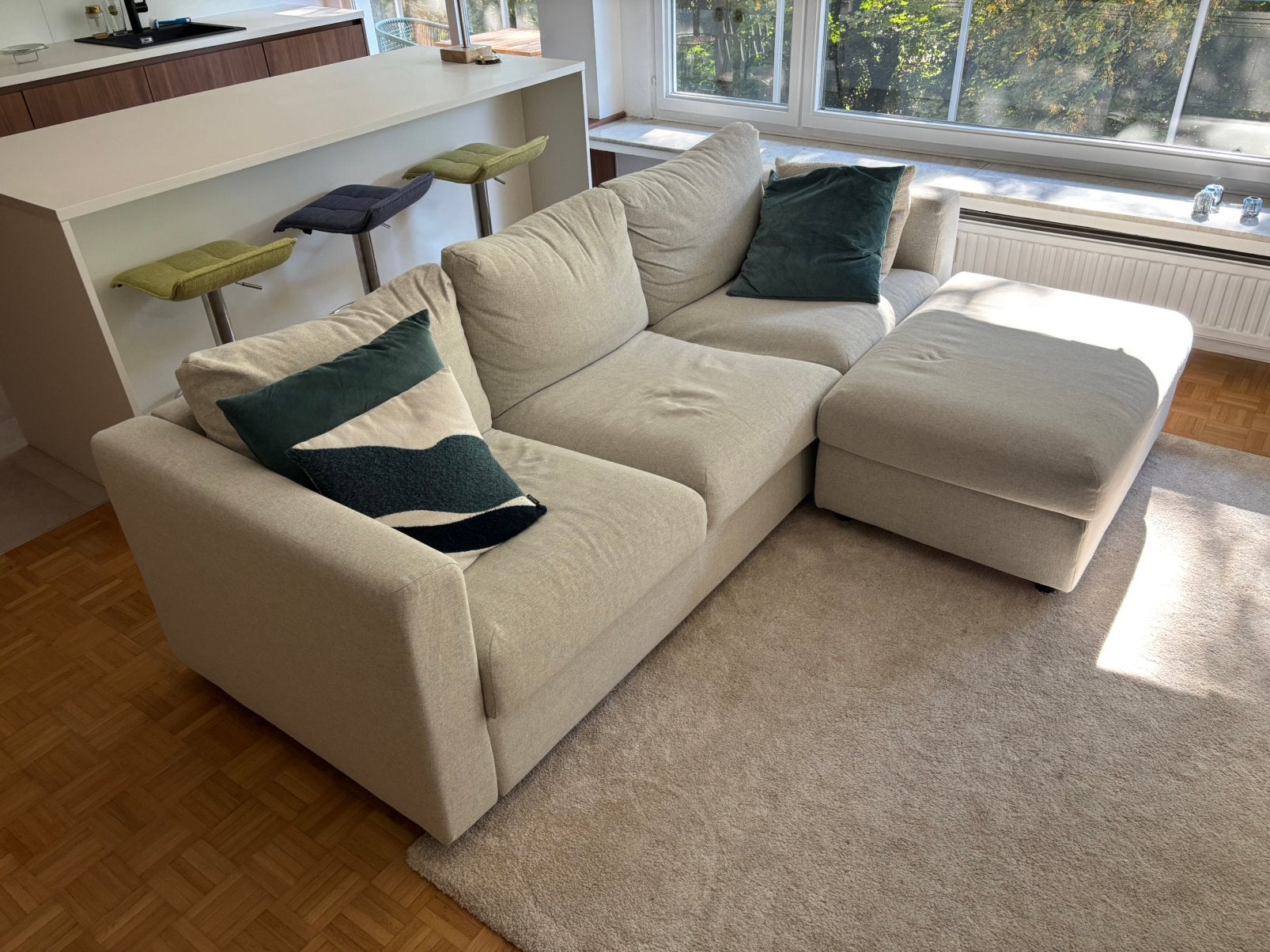 Canapé beige 240 x 180, Enlèvement, Comme neuf