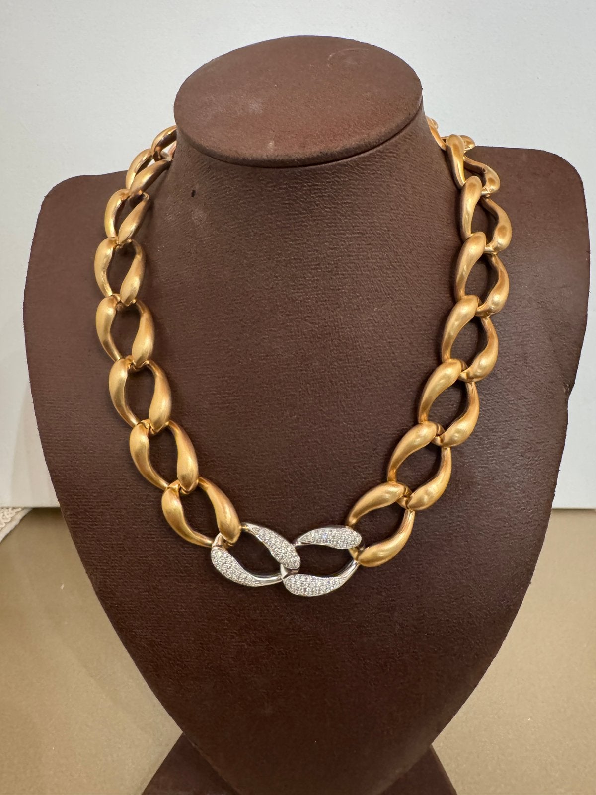 Collier en or 18 carats avec diamants, Enlèvement, Comme neuf, Or, Or