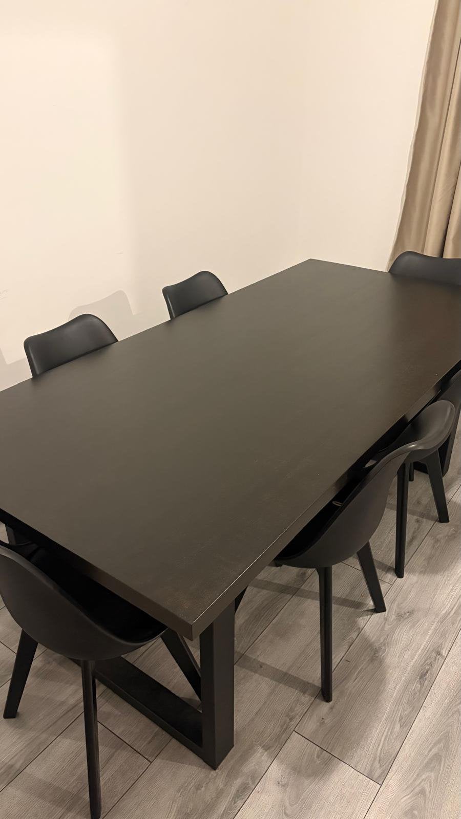 Eettafel van echt hout met 6 eetstoelen, Huis en Inrichting, Ophalen, Zo goed als nieuw