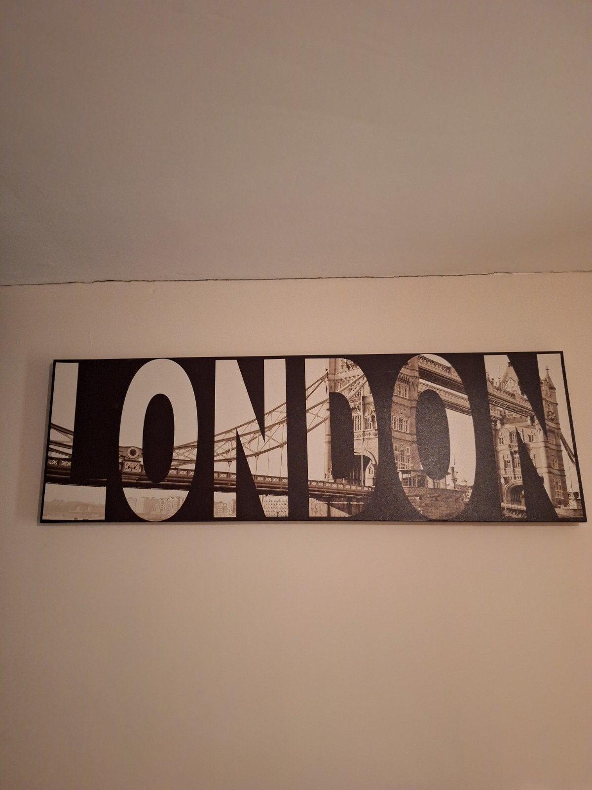 "London" op afwasbaar doek, Huis en Inrichting, Woonaccessoires | Tekstborden en Spreuken, Ophalen, Zo goed als nieuw