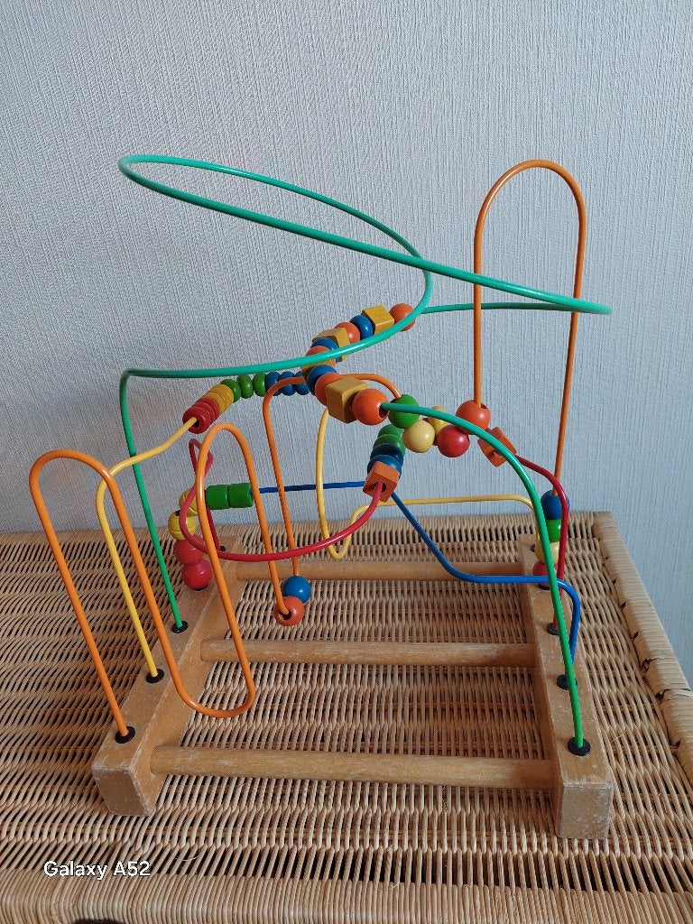 grote houten kralenspiraal met 5 spiralen, Ophalen, Gebruikt, Overige typen