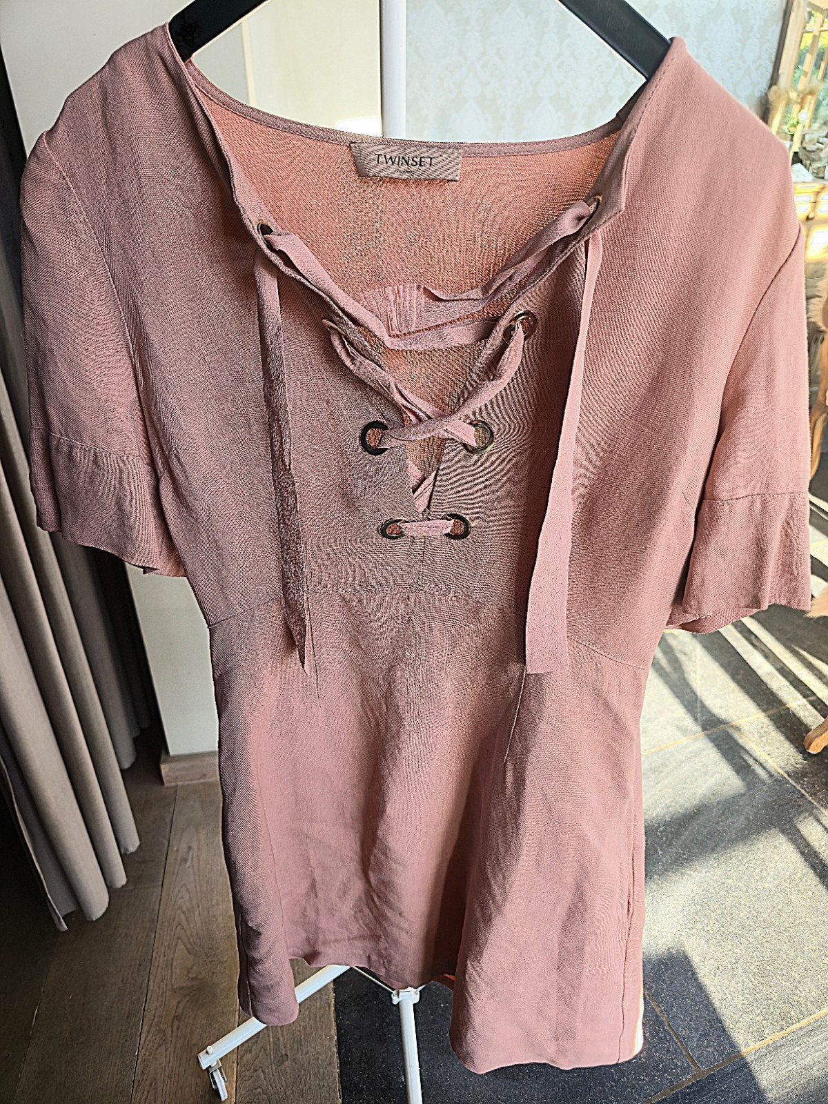 Robe en lin et viscose Twinset Milano (taille 40), Vêtements | Femmes, Twinset, Enlèvement ou Envoi, Rose, Taille 36 (S)