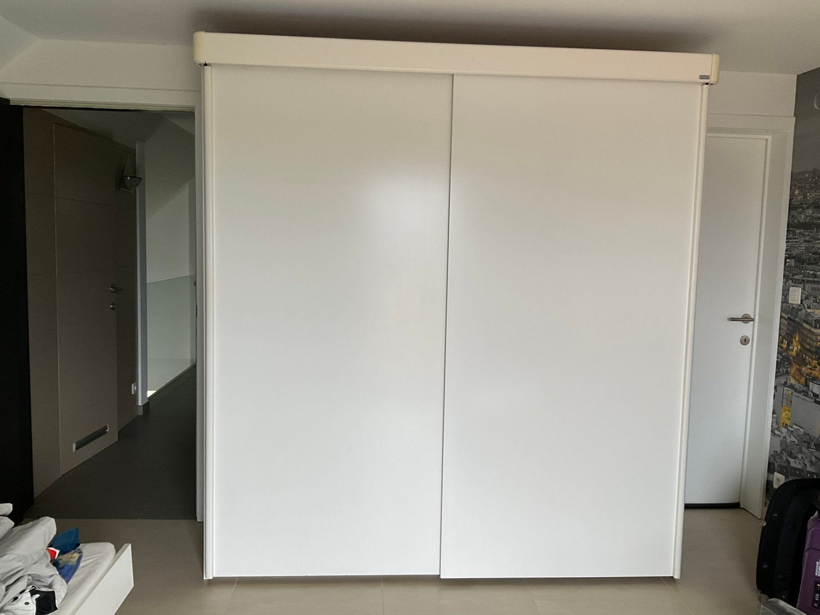 Garde robe blanche 2 portes coulissantes, Avec porte(s), 200 cm ou plus, Enlèvement, Utilisé