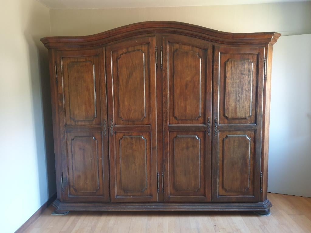 Kledingkast slaapkamer massief eik (B 242cm x H 195cm), Huis en Inrichting, Gebruikt, Rustiek, Eikenhout, 200 cm of meer