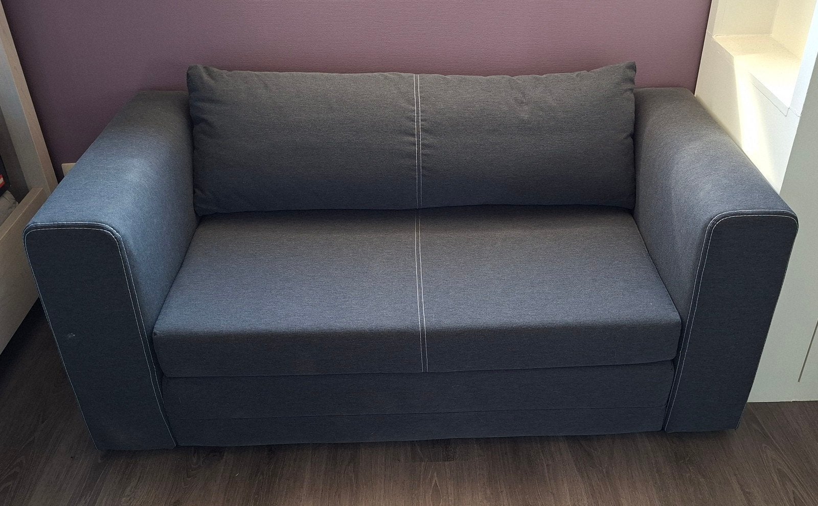 Slaapbank / bed / zetelbed ideaal op kot of logeerkamer, Ophalen, Gebruikt, Eenpersoons, Blauw