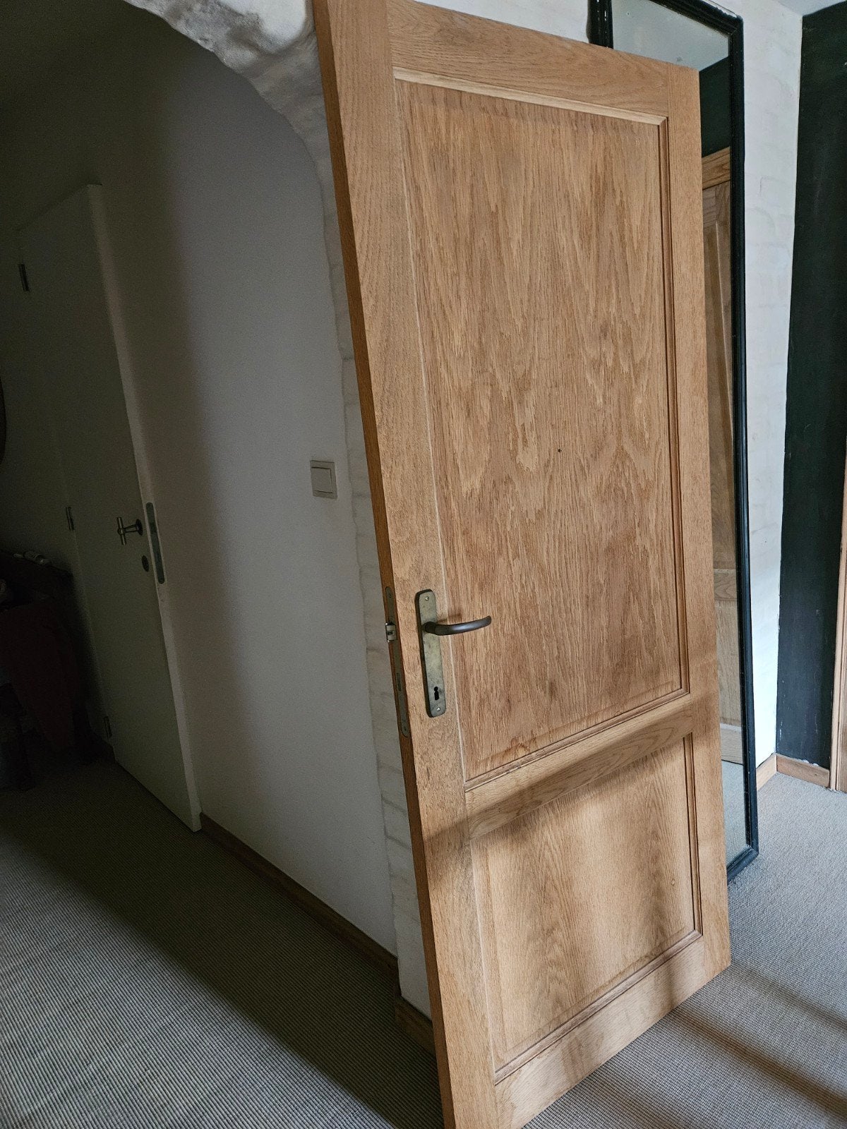 eiken deur, Doe-het-zelf en Bouw, Ophalen, Gebruikt, 80 tot 100 cm, Binnendeur