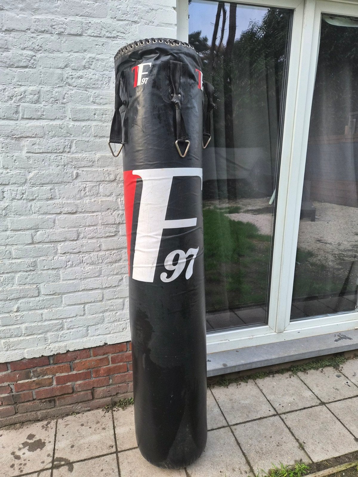 Bokszak Topfighter zwart met ophangbanden, Ophalen, Zo goed als nieuw, Bokszak