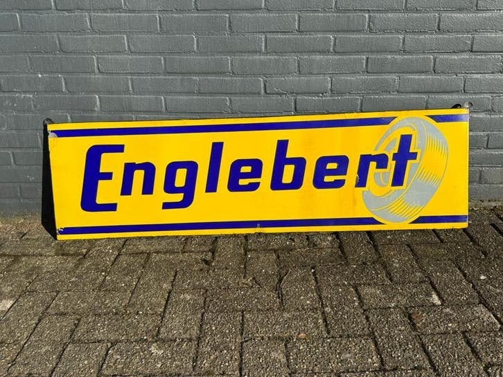 Vintage Emaille Reclamebord Englebert Banden, Enlèvement