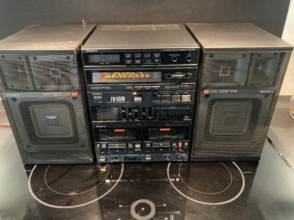 Sony vintage stereo HF-55w beschadigd, Audio, Tv en Foto, Stereoketens, Microset, Ophalen, Tuner of Radio, Sony