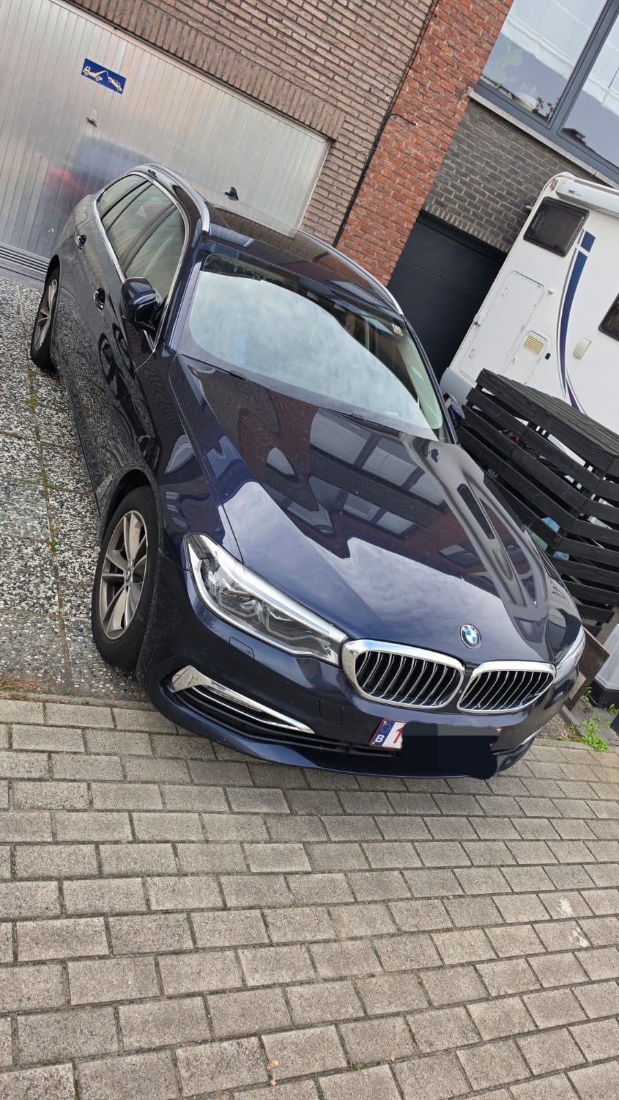 BMW 520d Luxury line, Auto's, Automaat, Achterwielaandrijving, Blauw, Leder