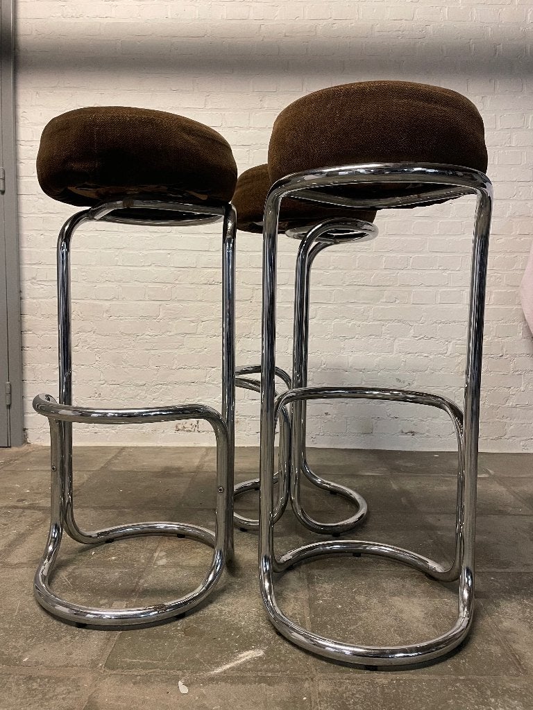 Vintage barstools seventies Sigmachair chroom, Ophalen