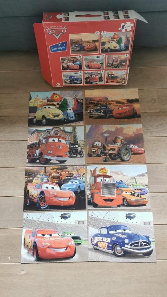 Puzzelbox van Cars met 8 puzzels, Ophalen of Verzenden, Gebruikt, 4 tot 6 jaar