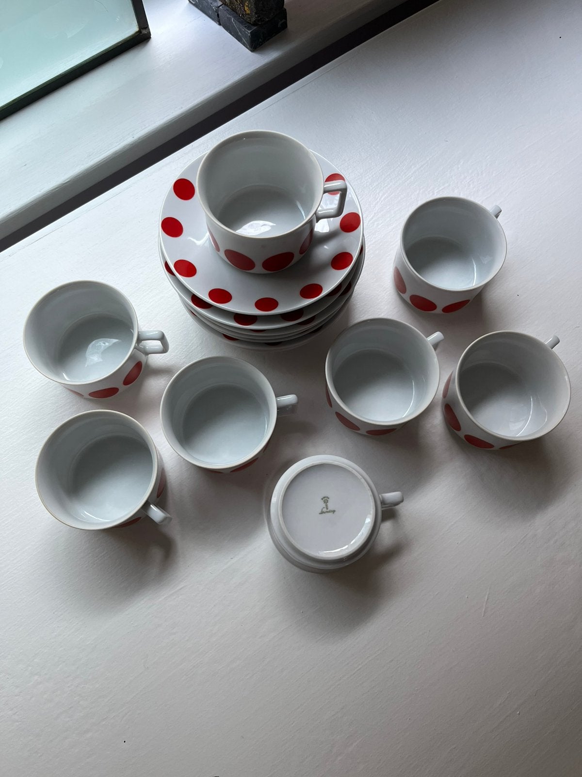 Retro koffiesetje polka dot, Ophalen