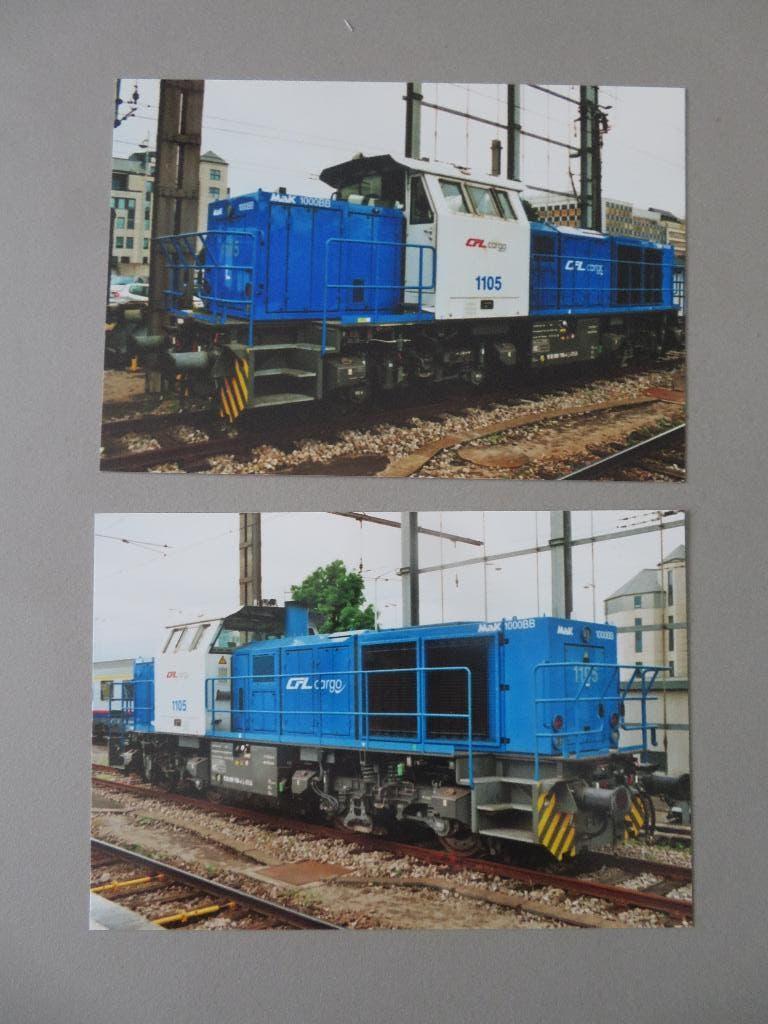 2 foto,s locomotief Cargo CFL 1105 Luxemburg, Collections, Trains & Trams, Envoi, Comme neuf, Train, Autres types