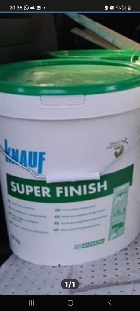 Knauf super Finish 28k per emmer, Bricolage & Construction, Enlèvement