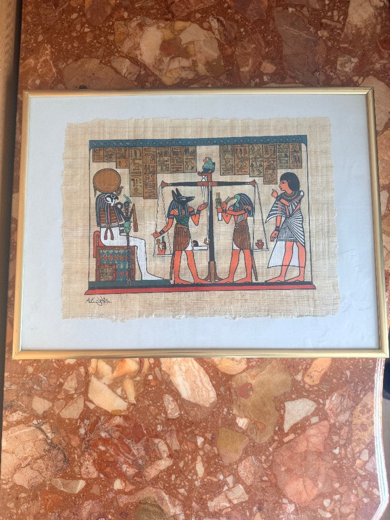 papyrus in kader, Ophalen