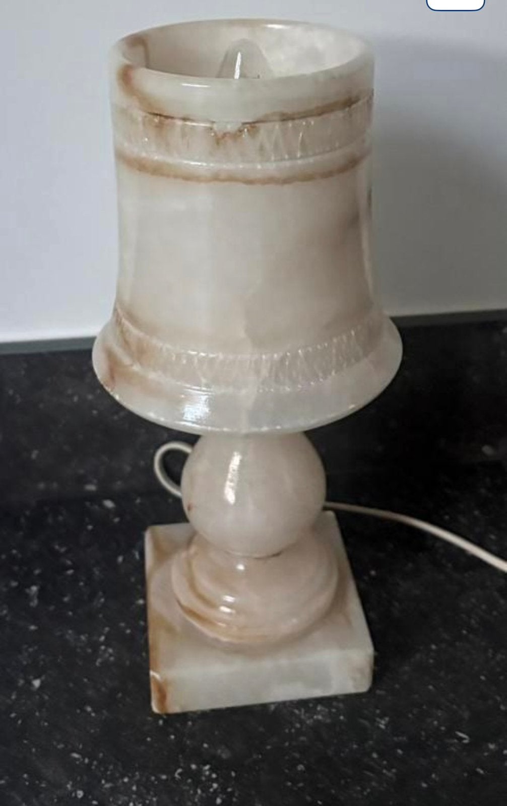 2 vintage granieten lampen 1980, Vintage, Ophalen, Beige, Sfeerlamp