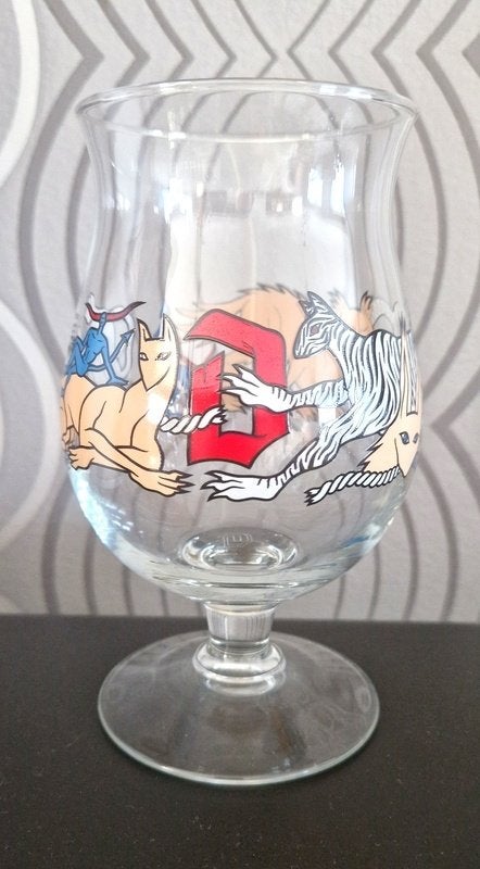 Duvel glas 'katten' (Iwan Smit), Ophalen of Verzenden, Bierglas