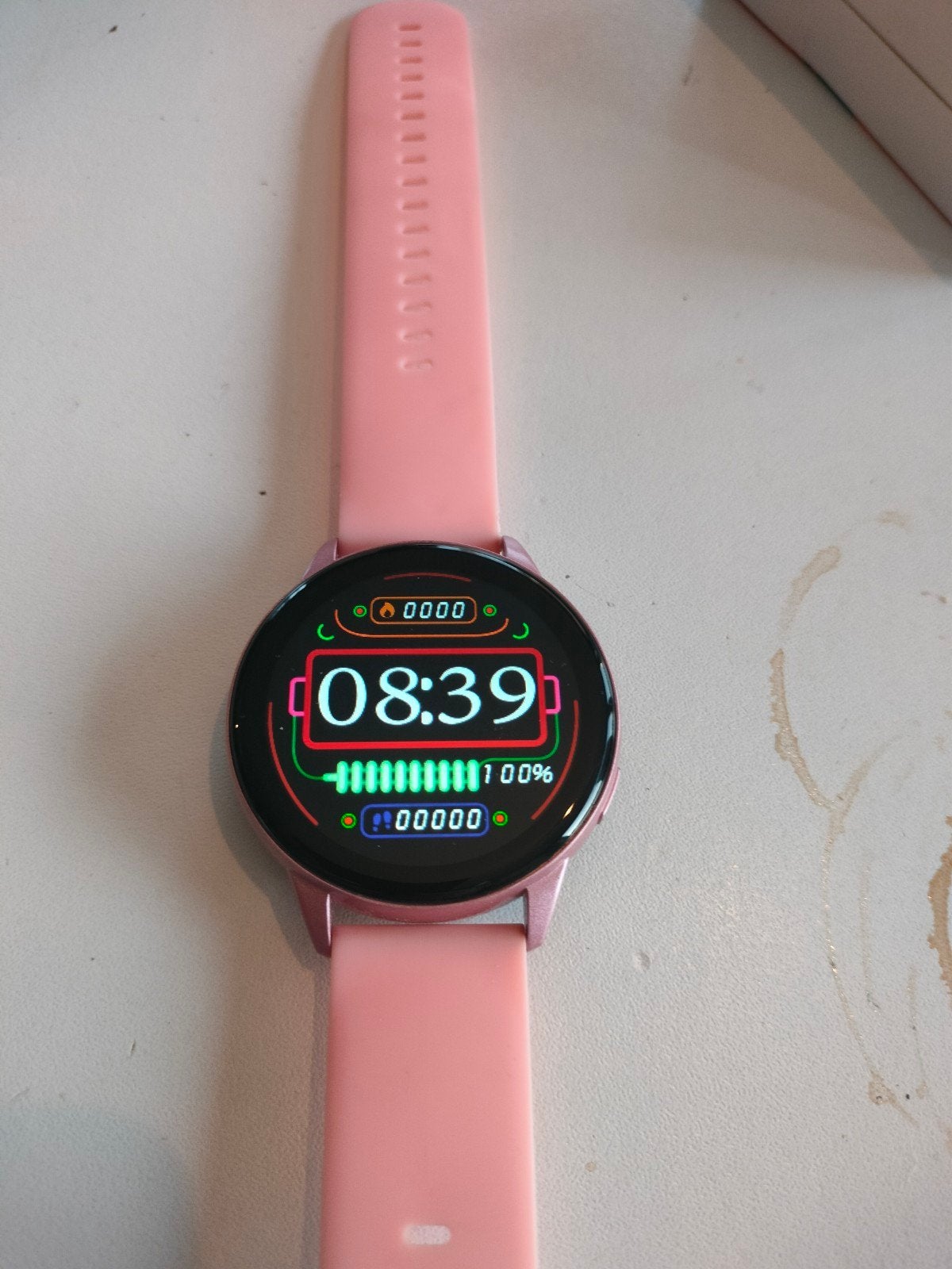 roze smartwatch, Handtassen en Accessoires, Overige materialen, Polshorloge, Overige materialen, Zo goed als nieuw