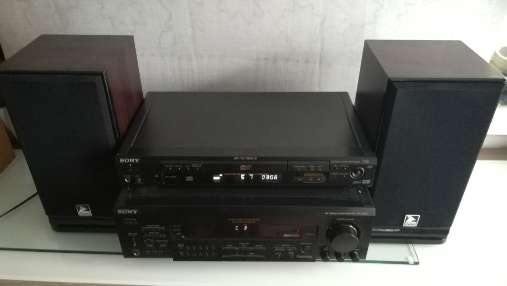 Sony versterker 110W + cd dvd speler + speakers, Ophalen of Verzenden, Sony