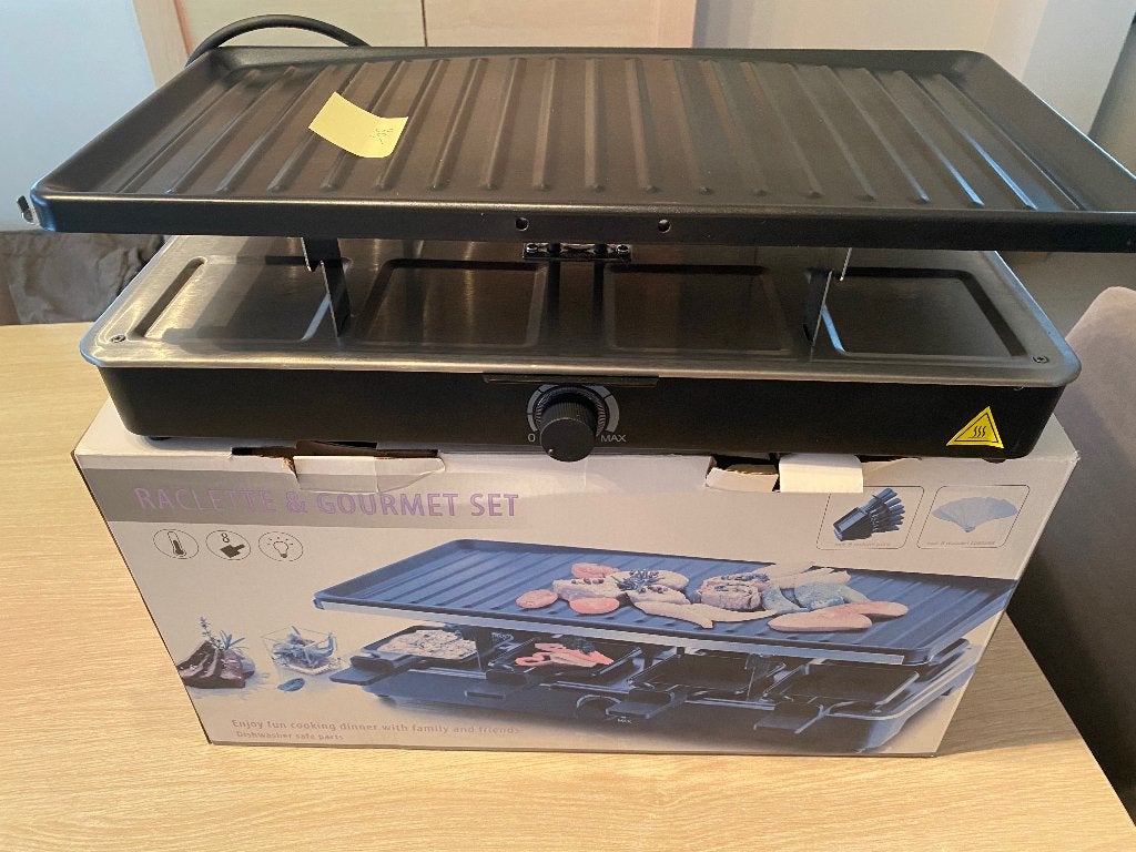 Raclette en gourmet set, Ophalen, Gebruikt, 8 personen of meer