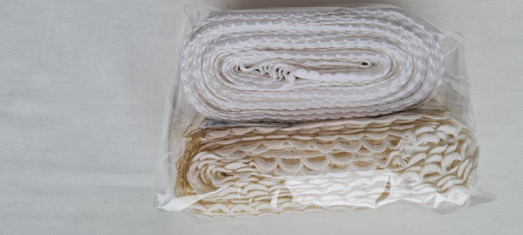 Drap vintage en coton à feston et dentelle, gallon, Enlèvement ou Envoi, Comme neuf, Dentelle
