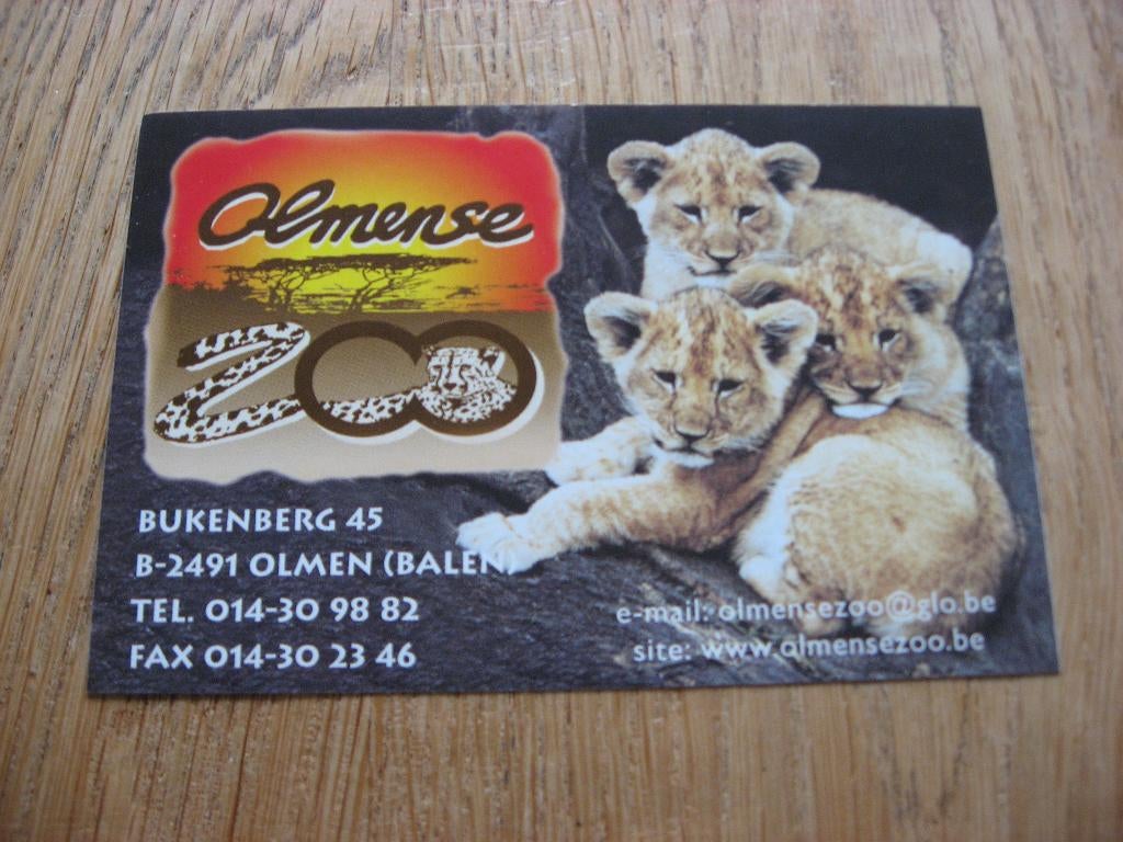 Sticker Olmense Zoo Olmen Balen 12 x 8 cm, Ophalen of Verzenden, Nieuw, Overige typen