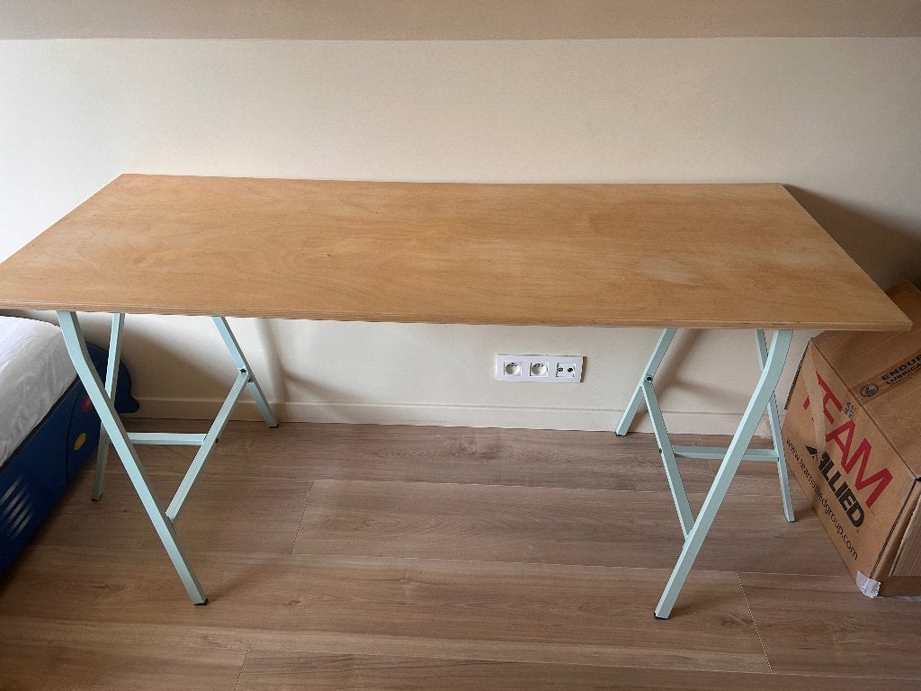 Bureau met schragen IKEA, Bureau d'écolier, 150 cm, Comme neuf, Enlèvement
