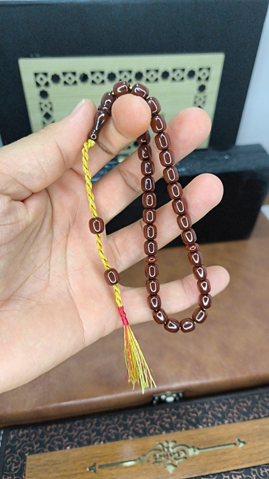 Tesbih – Sıkma Kehribar 8/5 mm – Sistemli Model, Ophalen of Verzenden