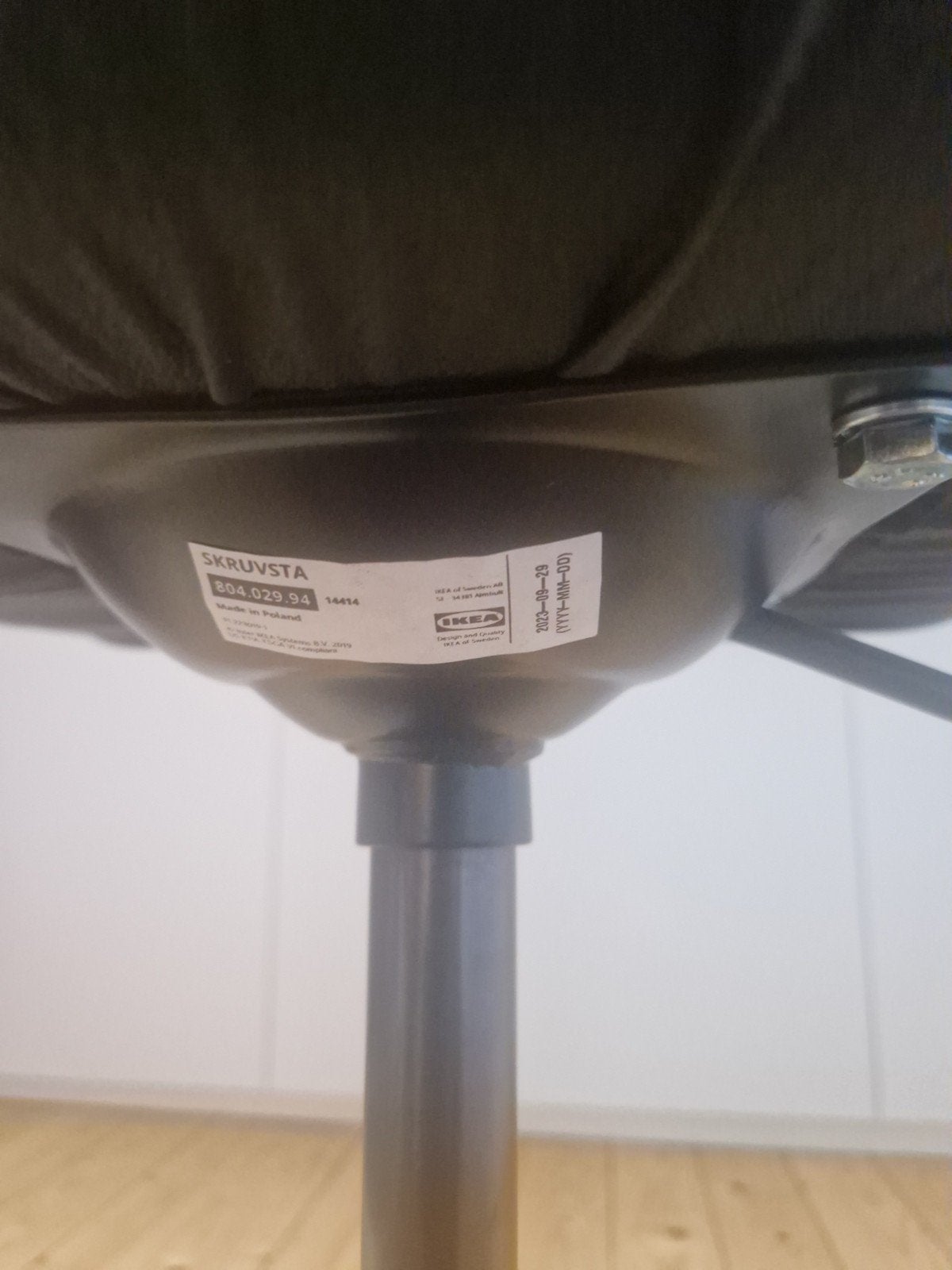 bureaustoel zwart, ikea, Enlèvement, Comme neuf, Noir, Chaise de bureau