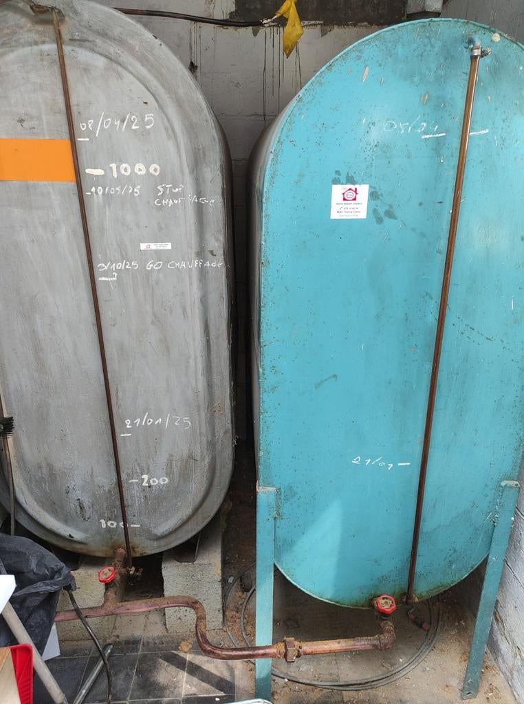 Citernes à mazout à donner, 150 liter of meer, Ophalen, Gebruikt, Metaal