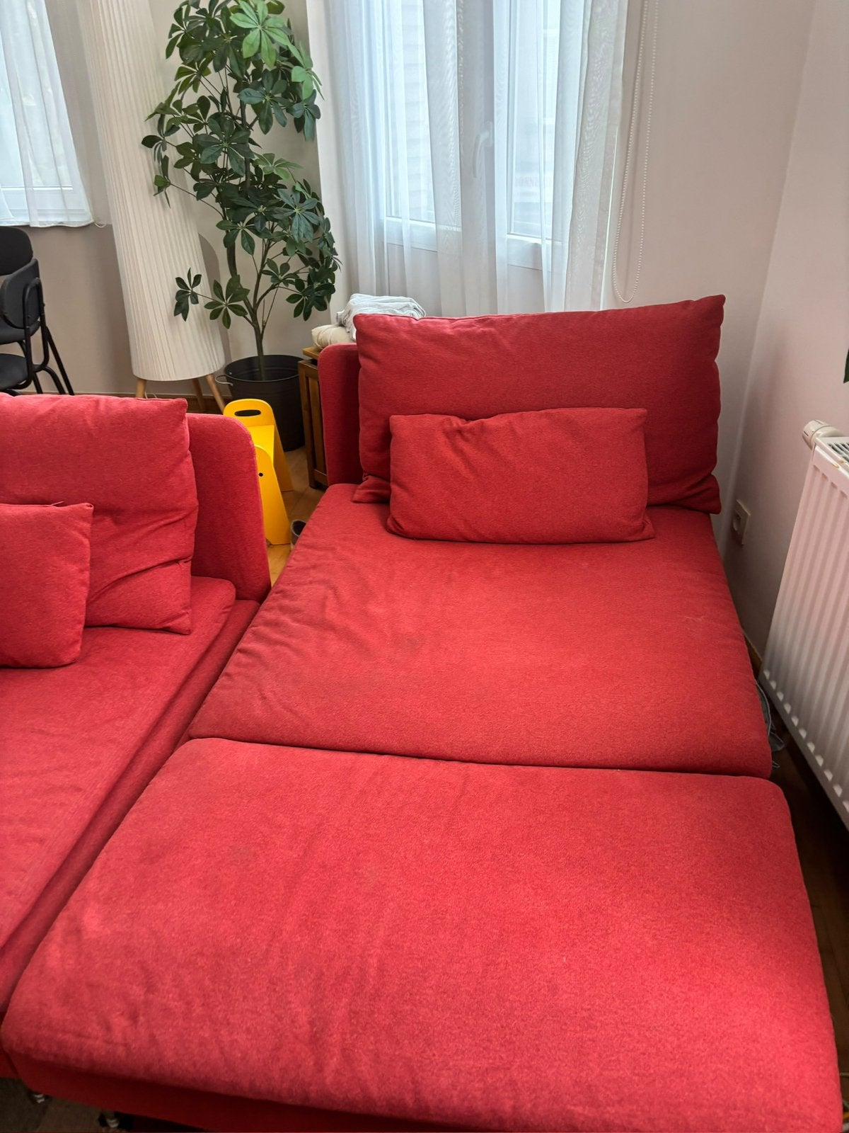 Canapé IKEA SÖDERHAMN modulable rouge – 100€, Maison & Meubles, Enlèvement, Comme neuf, Rouge