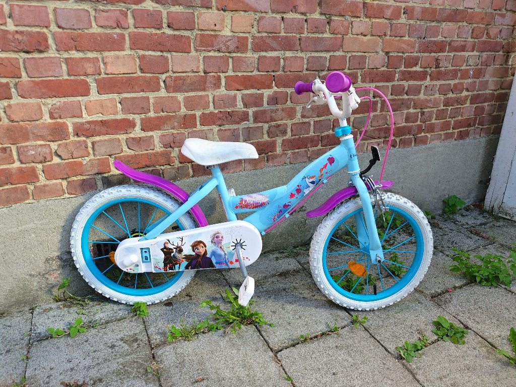 Kinderfiets Frozen 4-7 jaar, Fietsen en Brommers, Fietsen | Meisjes, Ophalen, Velgrem, Zo goed als nieuw, Frozen Disney
