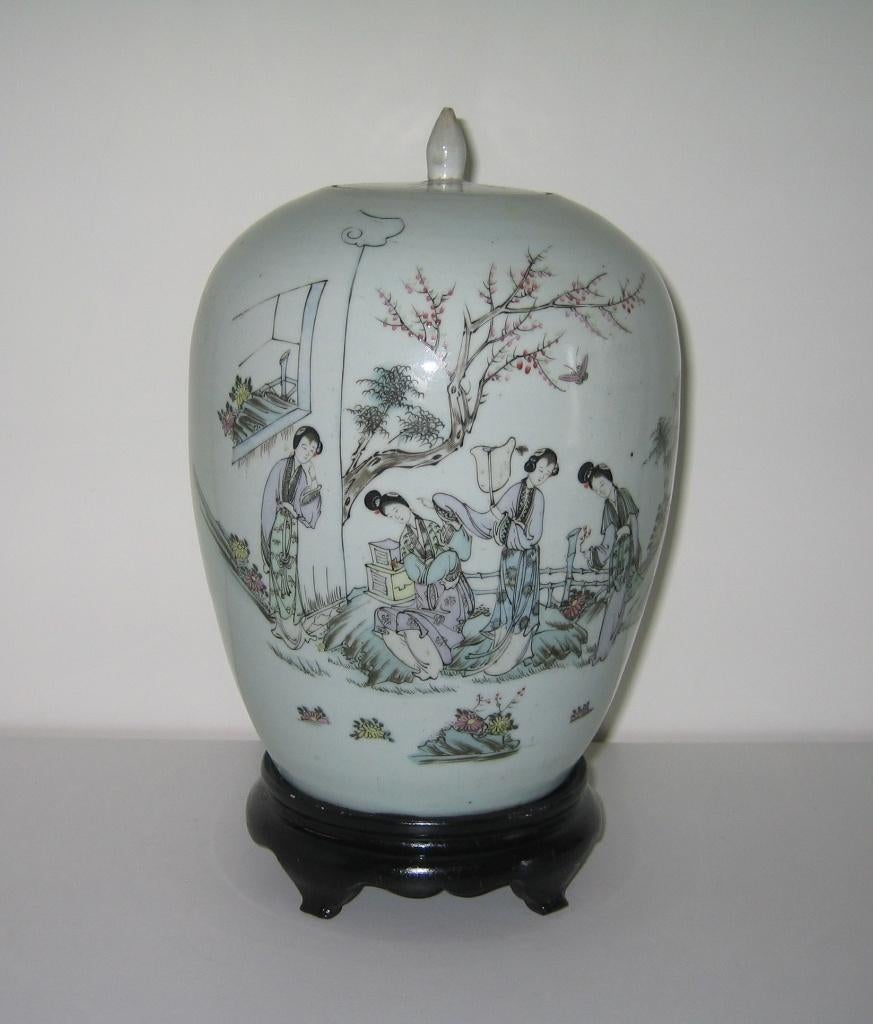 Antiek  porseleinen  chinese  gemberpot  -  2068, Ophalen