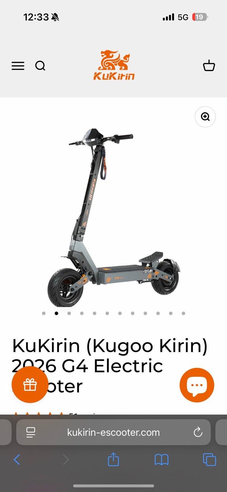 Trottinette électrique Kukirin G4, Enlèvement ou Envoi, Comme neuf