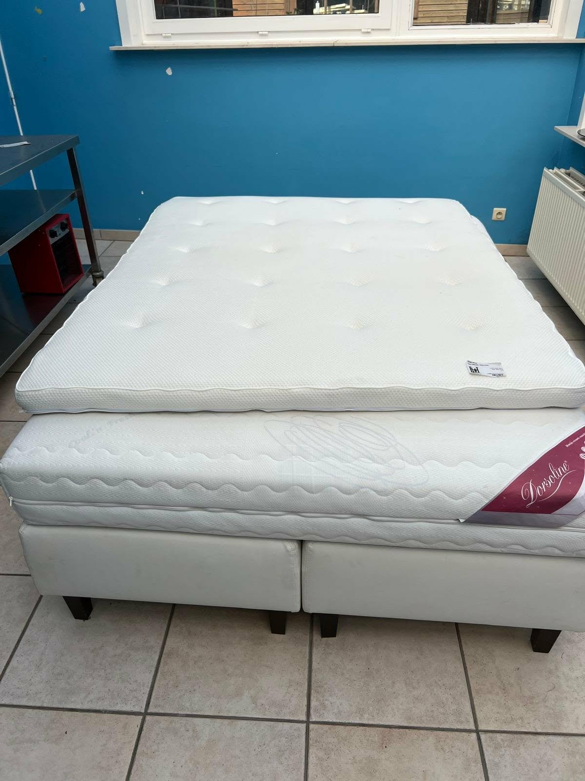 Boxspring bed wit, Ophalen, Zo goed als nieuw, Wit