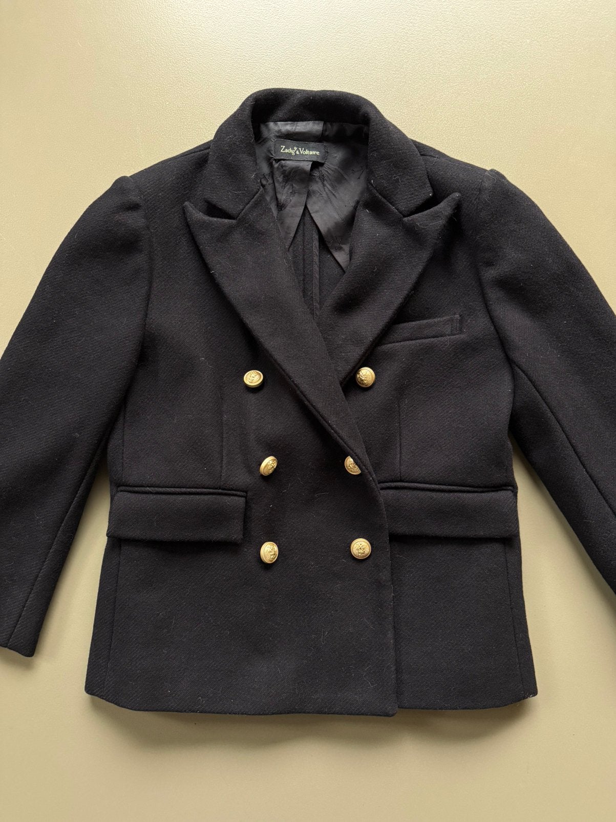 Weinig gedr wollen jasje Zadig & Voltaire mt S, Kleding | Dames, Verzenden, Zo goed als nieuw, Maat 36 (S), Zwart